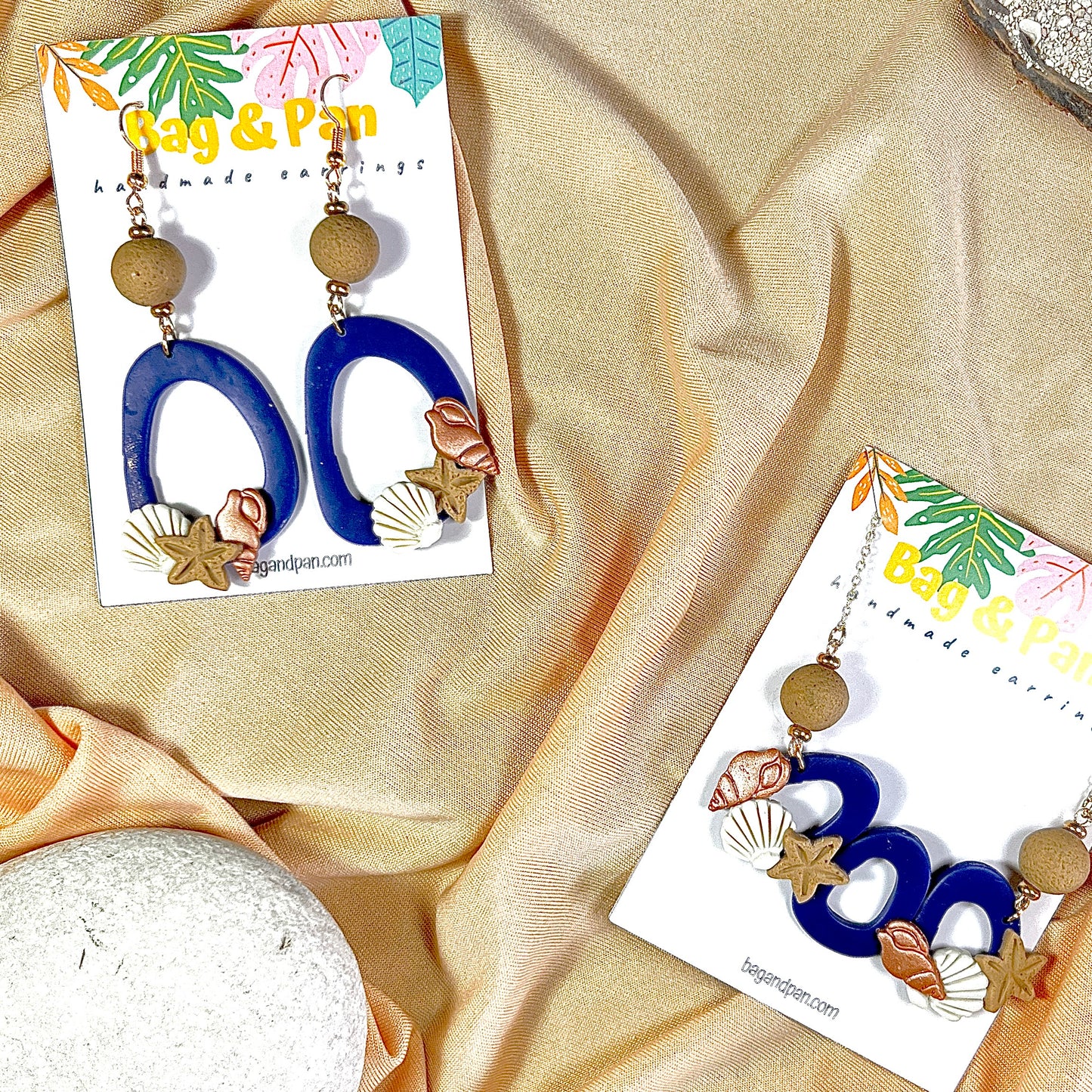 She Sells Seashells Polymer Clay Earrings - Polymer Clay Seashell and Starfish Beach Earrings - Lightweight and Durable Statement Jewelry