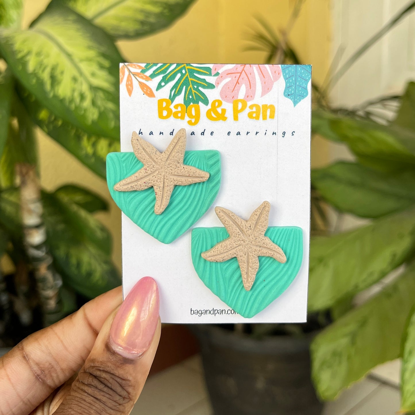 Sandy Stars Starfish Polymer Clay Earrings - Textured Statement Jewelry Inspired by Nature