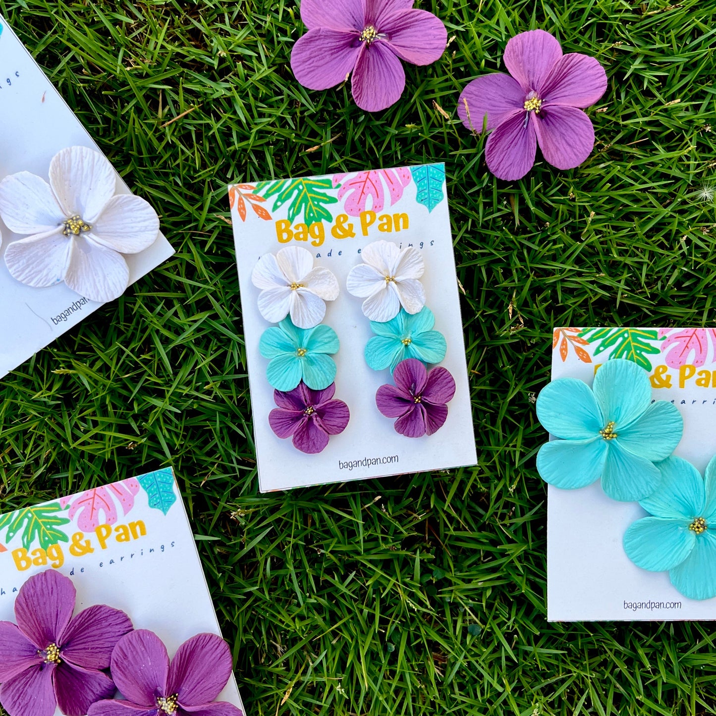 Petunia Mini Trio Studs – Delicate Floral Set