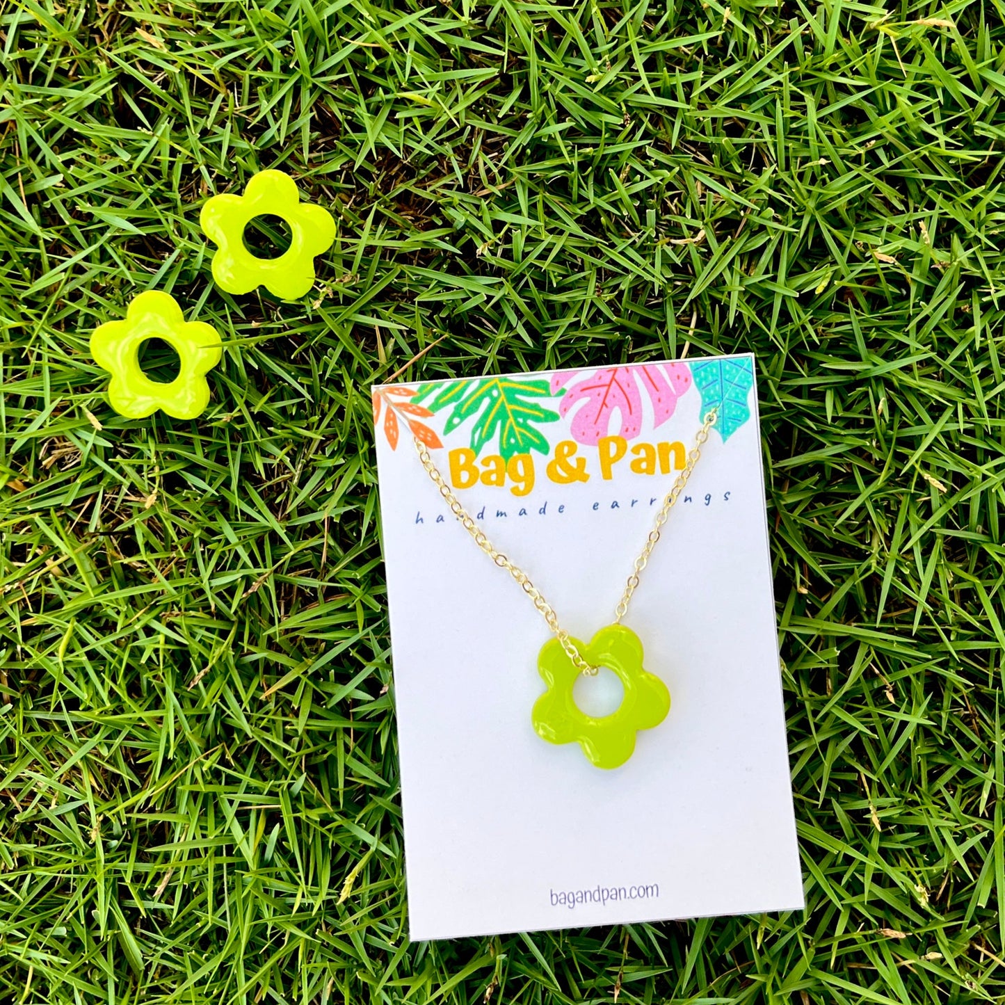Hollow Daisy Hoops - Polymer Clay Jewellery