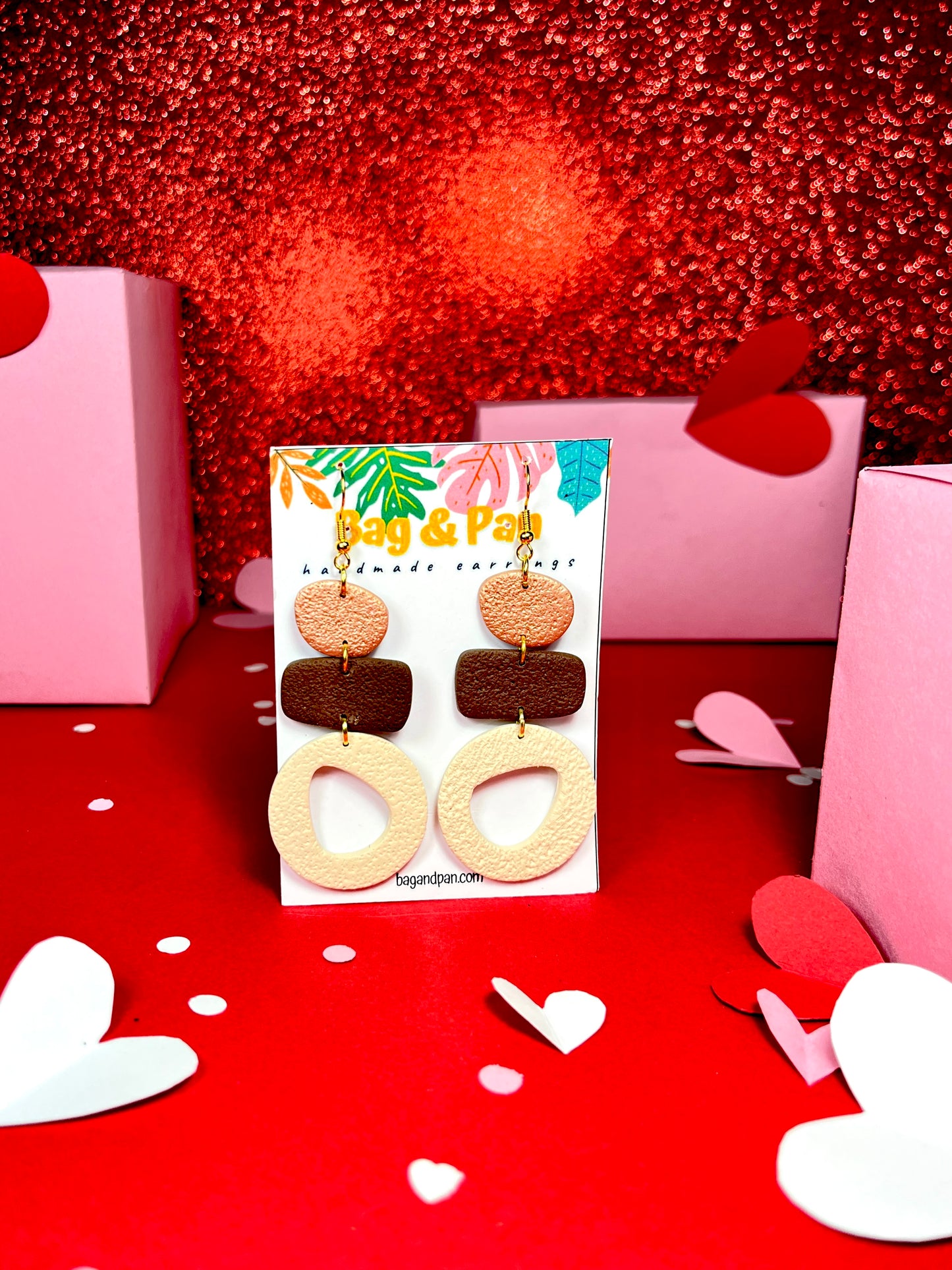 Earthy Pebble Polymer Clay Earrings