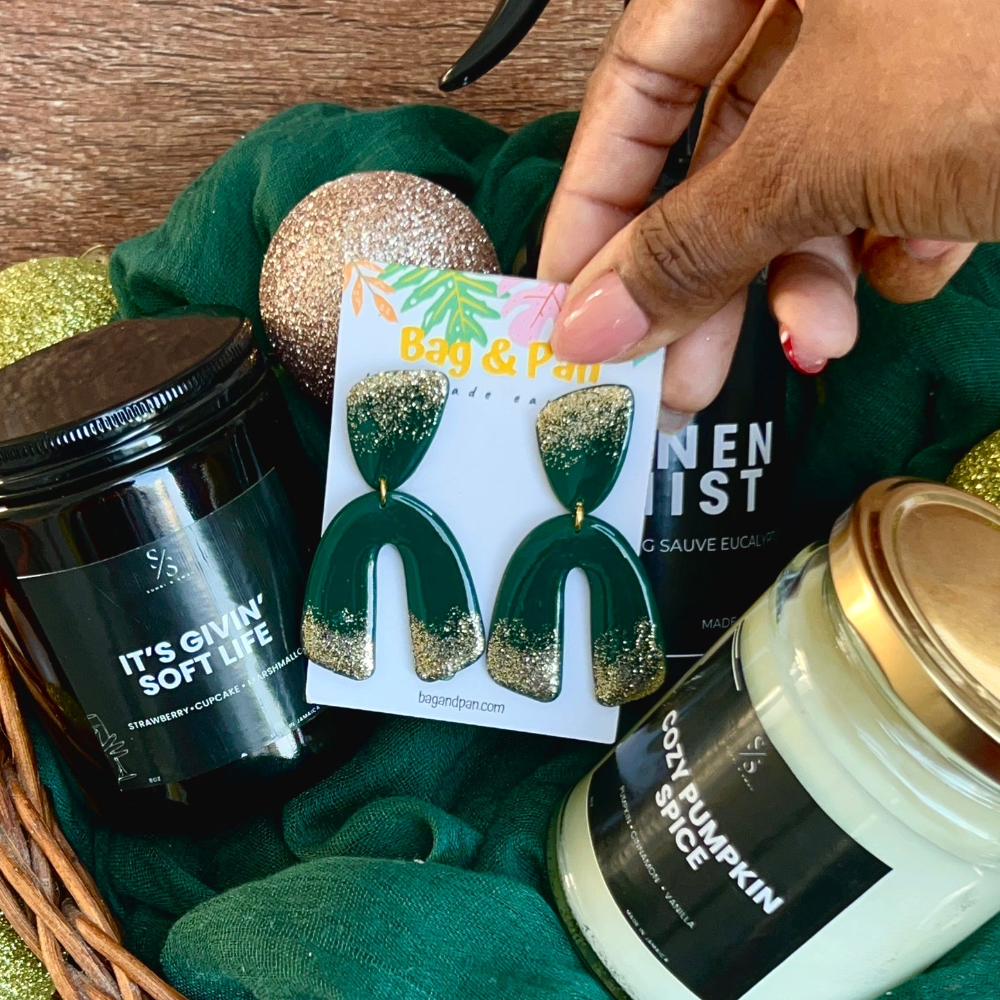 Angel Arches Earrings – Glitter & Metallic Holiday Colours