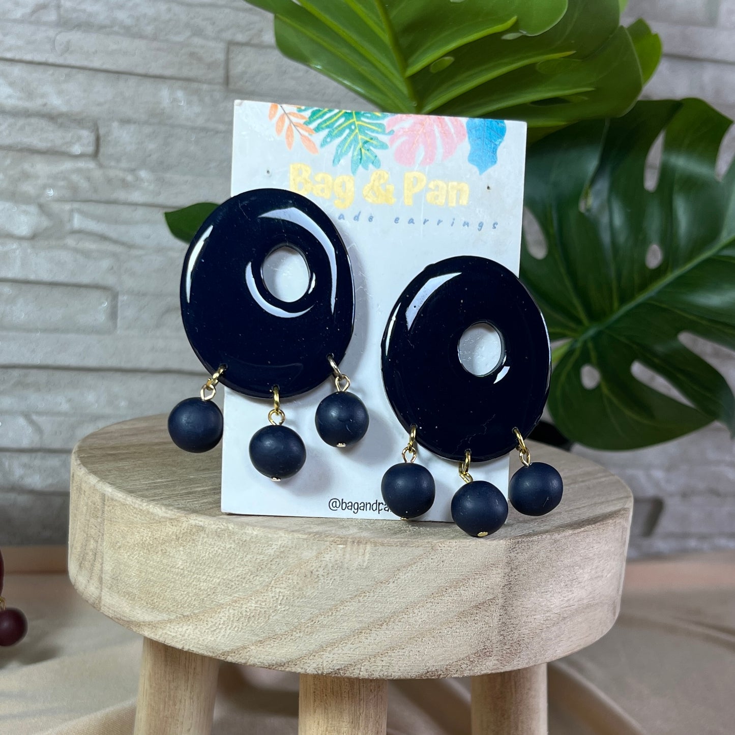 Orbit Hoops - Polymer Clay Earrings