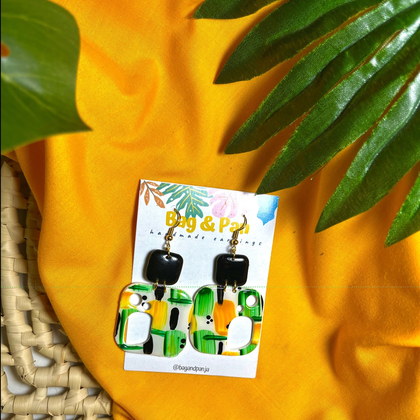 Abstract Jamaican Jubilee Polymer Clay Earrings