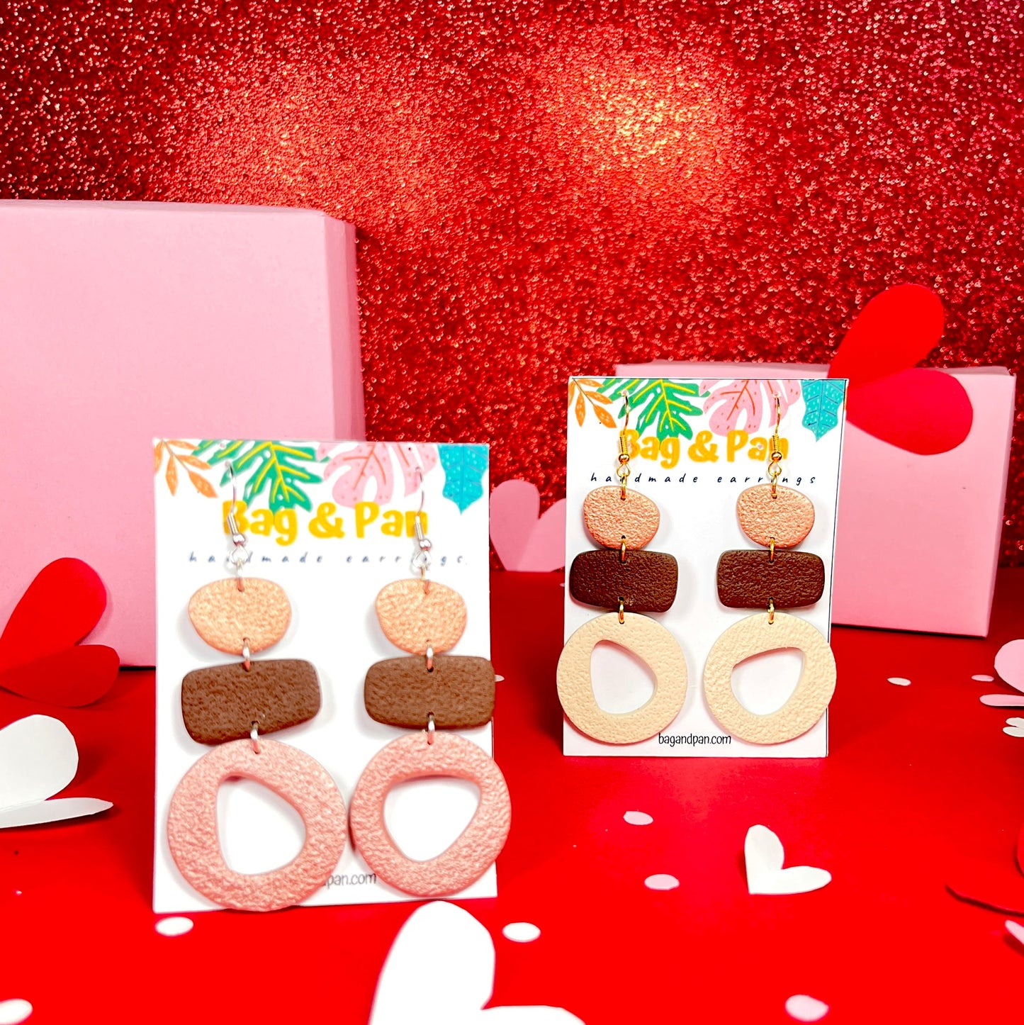 Earthy Pebble Polymer Clay Earrings