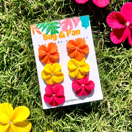 Petunia Mini Trio Studs – Delicate Floral Set