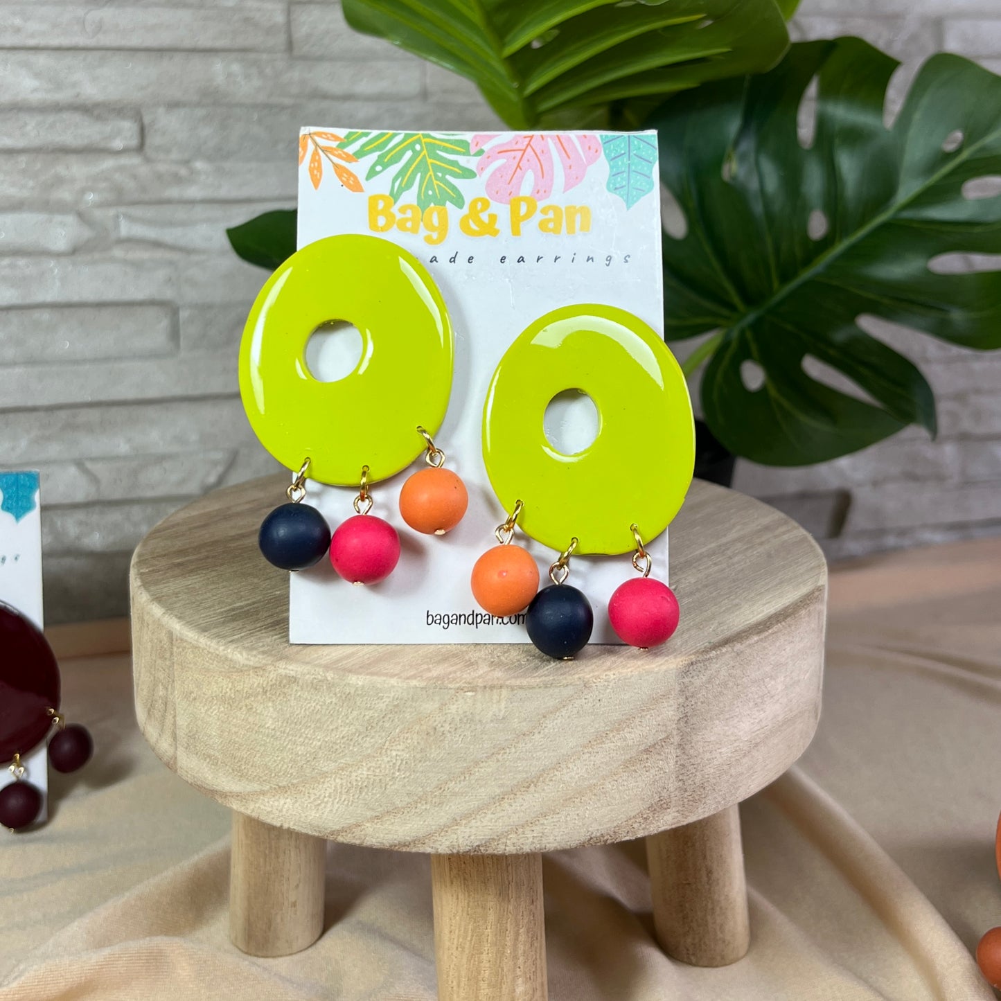 Orbit Hoops - Polymer Clay Earrings