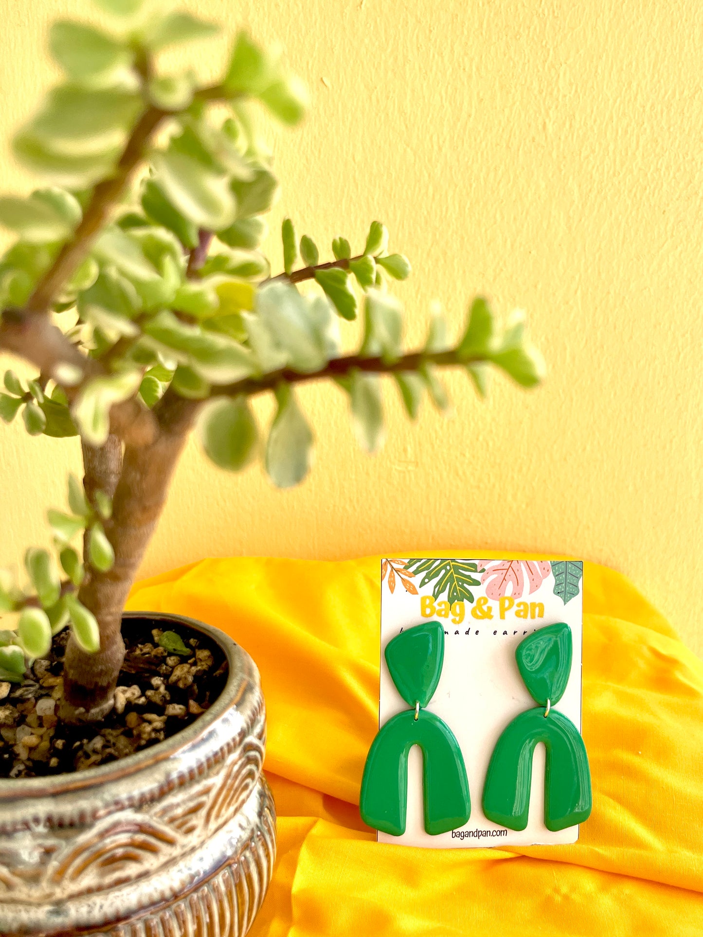 Elegant Arch Polymer Clay Statement Earrings