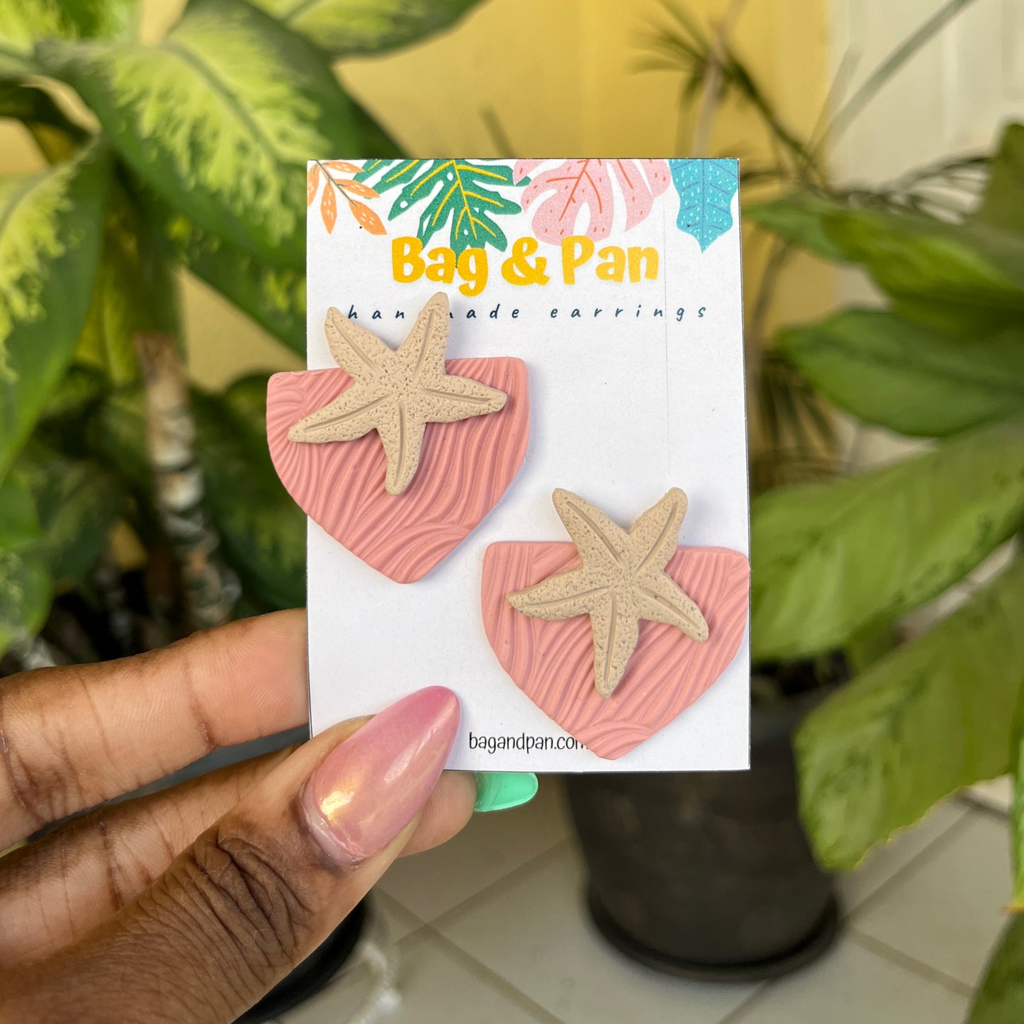 Sandy Stars Starfish Polymer Clay Earrings - Textured Statement Jewelry Inspired by Nature