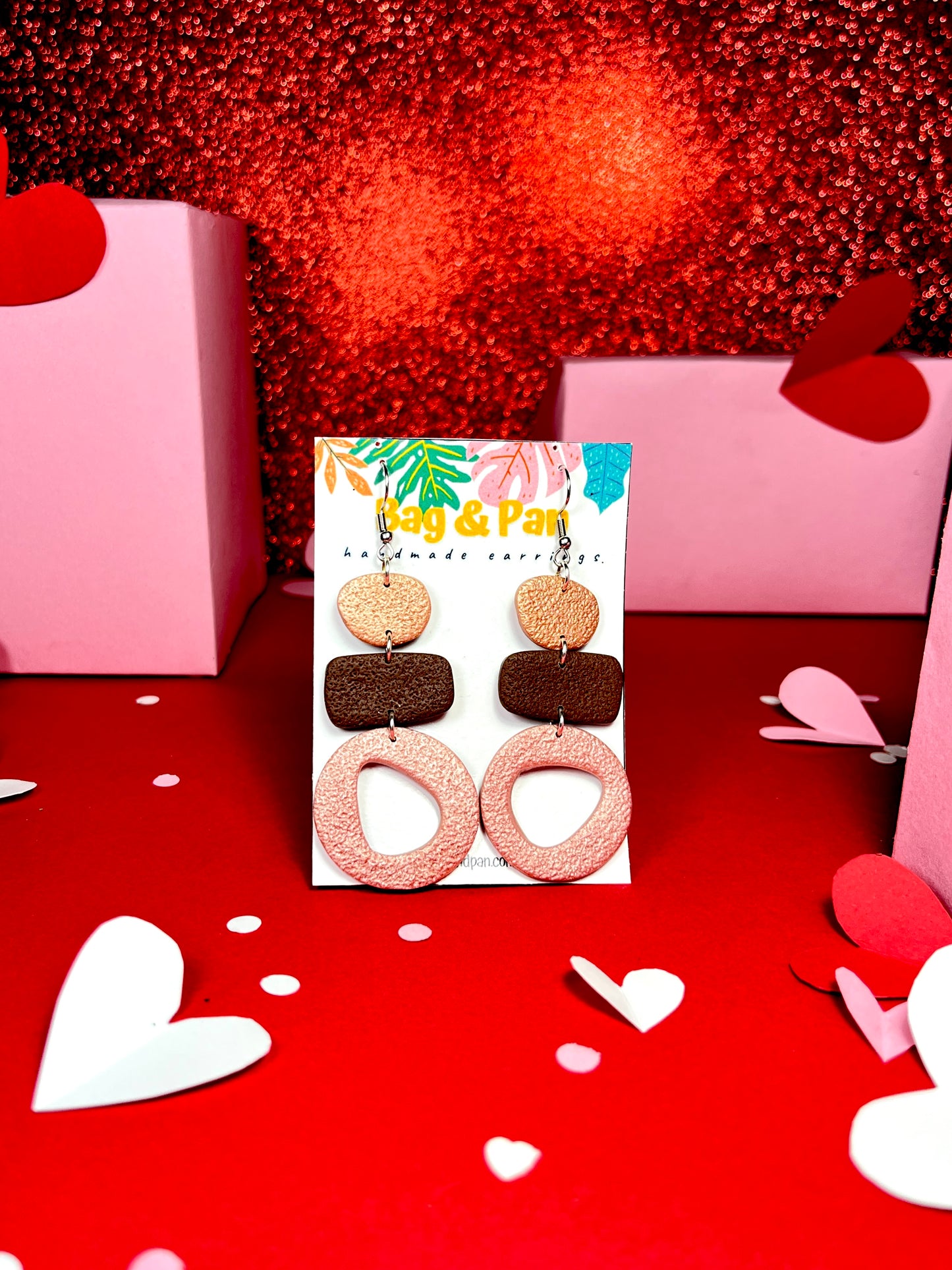 Earthy Pebble Polymer Clay Earrings