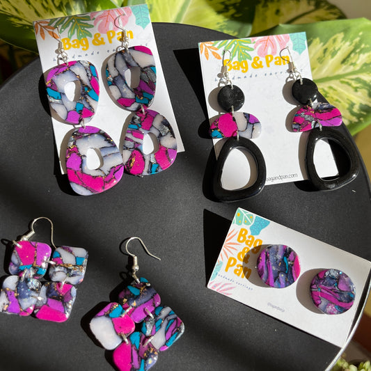 Ethereal Elegance Marble Collection - Elegant and Vibrant Handcrafted Polymer Clay Jewellery