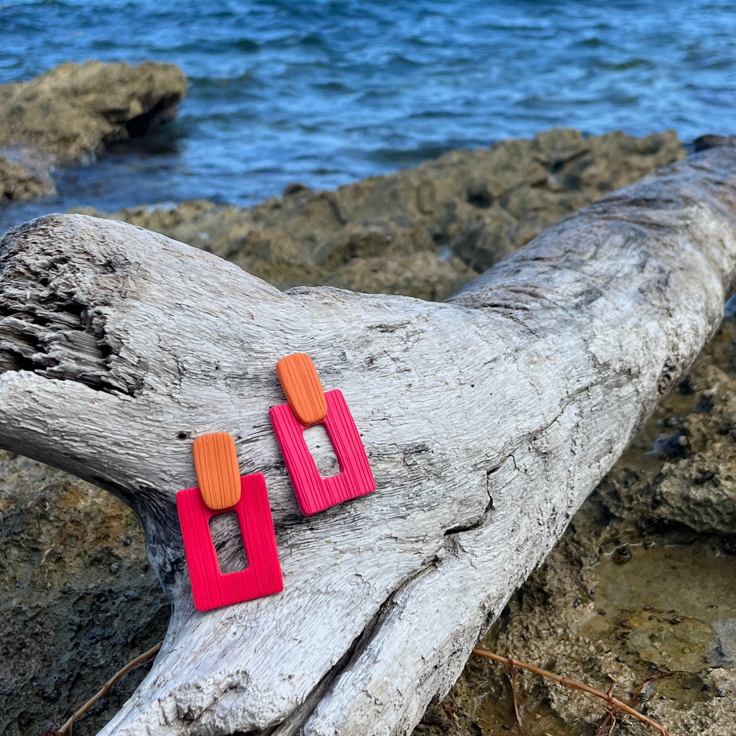Citrus Squares Polymer Clay Earrings