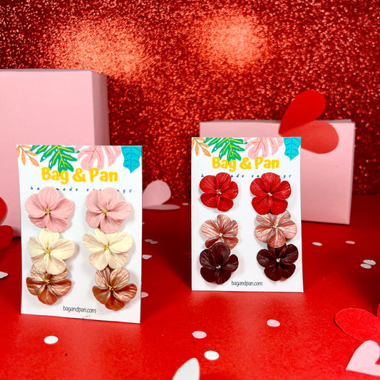 Petunia Mini Trio Studs – Delicate Floral Set