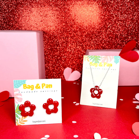 Hollow Daisy Hoops - Polymer Clay Jewellery